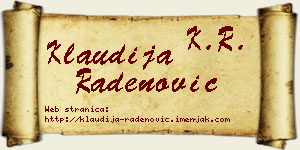Klaudija Radenović vizit kartica